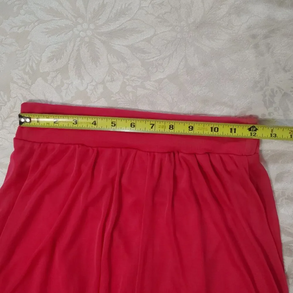Body Central Coral Sheer High Low Maxi Skirt Swim Cover Up Medium